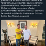 Carlos Brandão anuncia saída de Felipe Camarão do comando da Secretaria de Educação