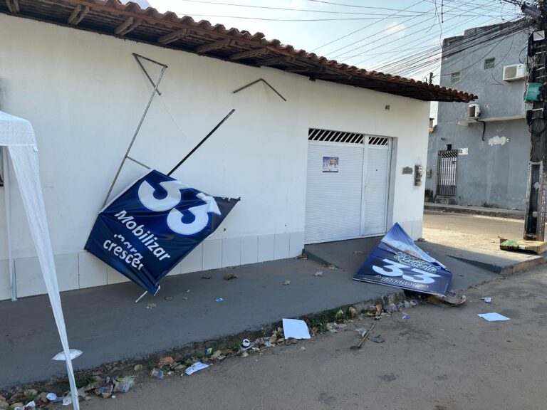 Bateu o desespero nos adversários: Comitê de Filipe Gonçalo é alvo de vandalismo